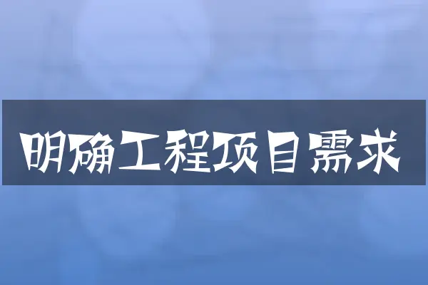 明确工程项目需求