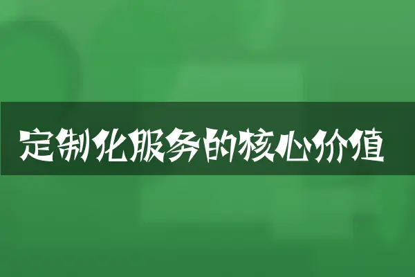 定制化服务的核心价值
