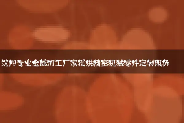 沈阳专业金属加工厂家提供精密机械零件定制服务