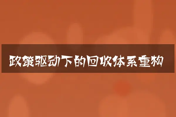 政策驱动下的回收体系重构